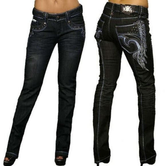 Rebel Spirit Swift Angel Slim Straight Jeans Sz 26 - Picture 1 of 8